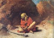 Leon Bonnat Arab Removing a Thorn from his Foot oil on canvas